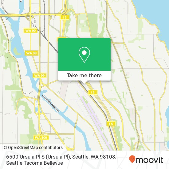 Mapa de 6500 Ursula Pl S (Ursula Pl), Seattle, WA 98108