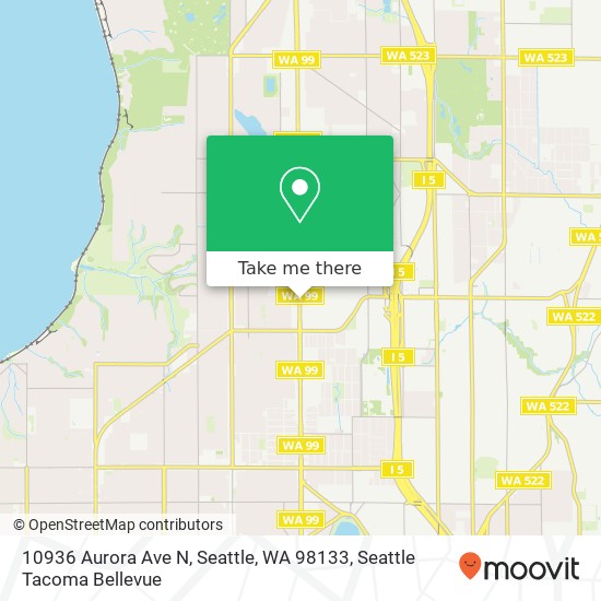 Mapa de 10936 Aurora Ave N, Seattle, WA 98133