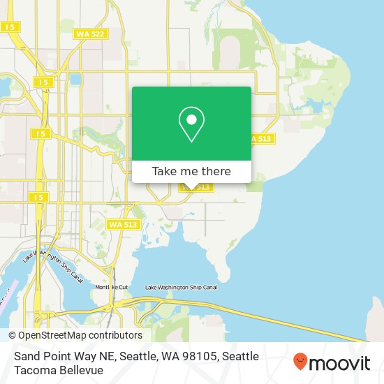 Mapa de Sand Point Way NE, Seattle, WA 98105