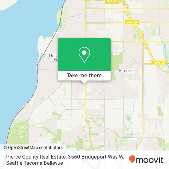 Pierce County Real Estate, 3560 Bridgeport Way W map