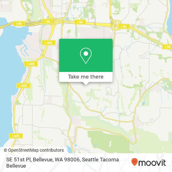 SE 51st Pl, Bellevue, WA 98006 map