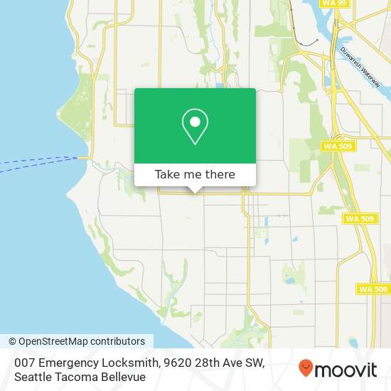 Mapa de 007 Emergency Locksmith, 9620 28th Ave SW