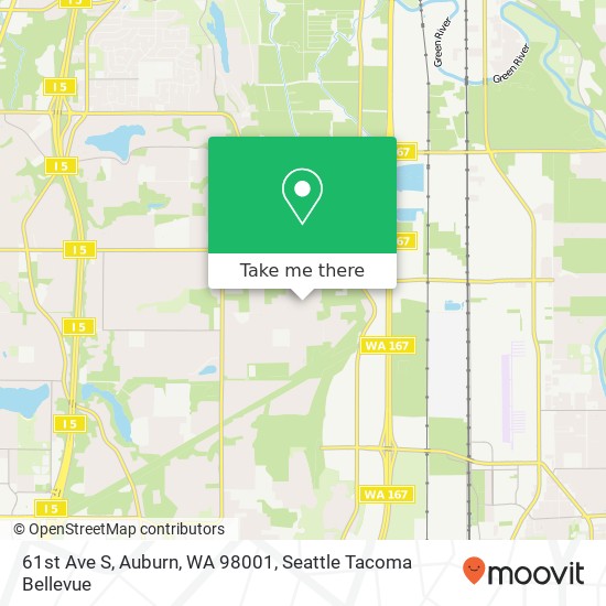 Mapa de 61st Ave S, Auburn, WA 98001