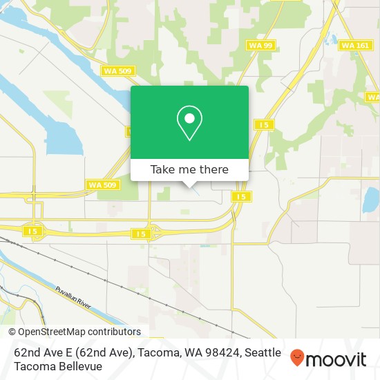 Mapa de 62nd Ave E (62nd Ave), Tacoma, WA 98424