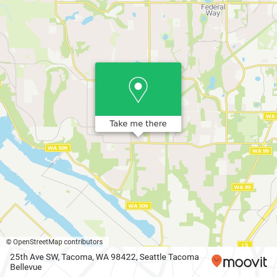 Mapa de 25th Ave SW, Tacoma, WA 98422