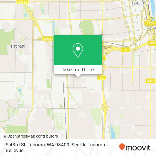 Mapa de S 43rd St, Tacoma, WA 98409