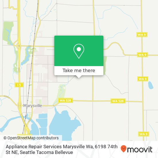 Mapa de Appliance Repair Services Marysville Wa, 6198 74th St NE