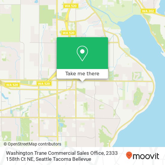 Mapa de Washington Trane Commercial Sales Office, 2333 158th Ct NE