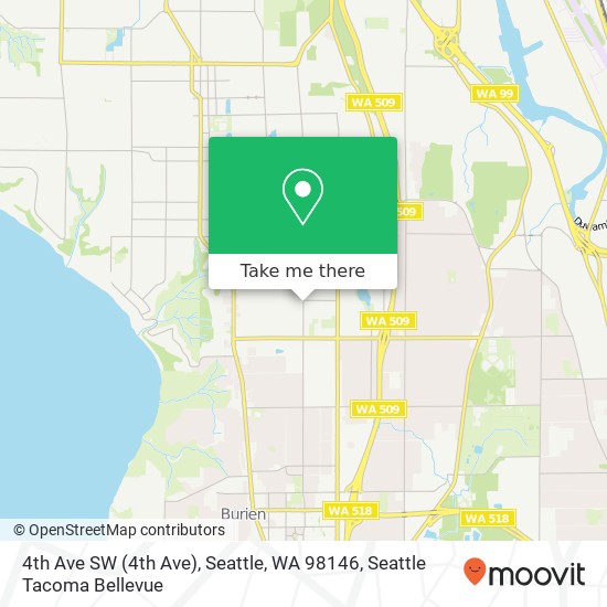 Mapa de 4th Ave SW (4th Ave), Seattle, WA 98146