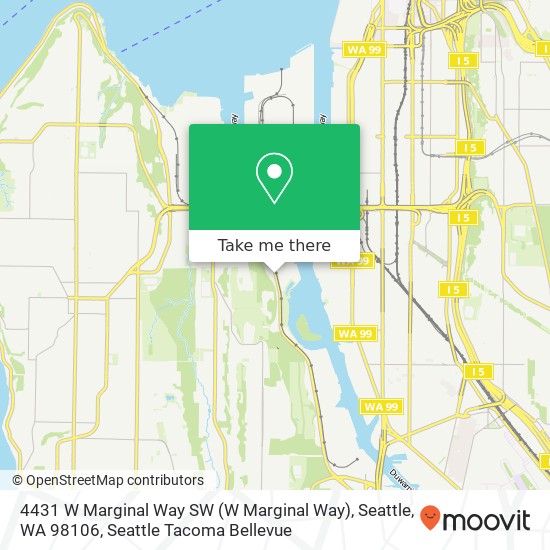 Mapa de 4431 W Marginal Way SW (W Marginal Way), Seattle, WA 98106