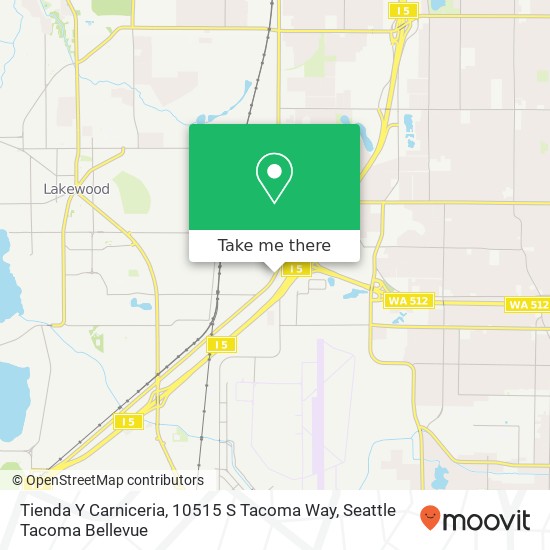 Mapa de Tienda Y Carniceria, 10515 S Tacoma Way