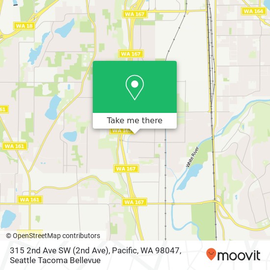 Mapa de 315 2nd Ave SW (2nd Ave), Pacific, WA 98047