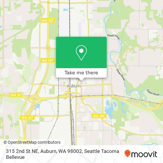 Mapa de 315 2nd St NE, Auburn, WA 98002