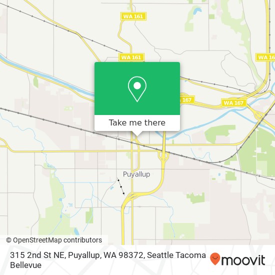 Mapa de 315 2nd St NE, Puyallup, WA 98372