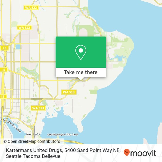 Mapa de Kattermans United Drugs, 5400 Sand Point Way NE