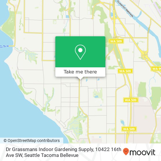 Mapa de Dr Grassmans Indoor Gardening Supply, 10422 16th Ave SW