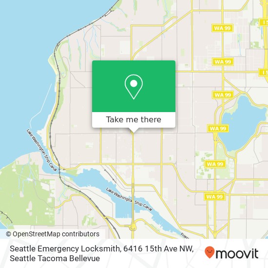 Seattle Emergency Locksmith, 6416 15th Ave NW map