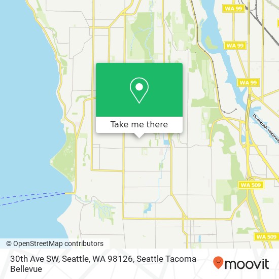 Mapa de 30th Ave SW, Seattle, WA 98126