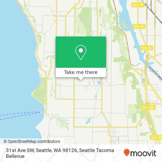 Mapa de 31st Ave SW, Seattle, WA 98126