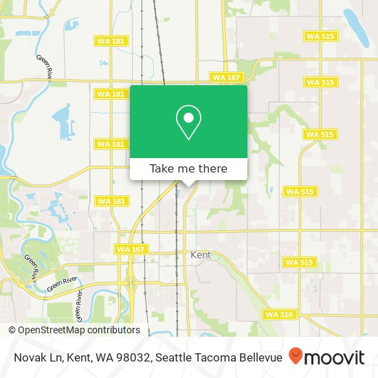 Mapa de Novak Ln, Kent, WA 98032