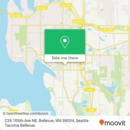Mapa de 228 105th Ave NE, Bellevue, WA 98004
