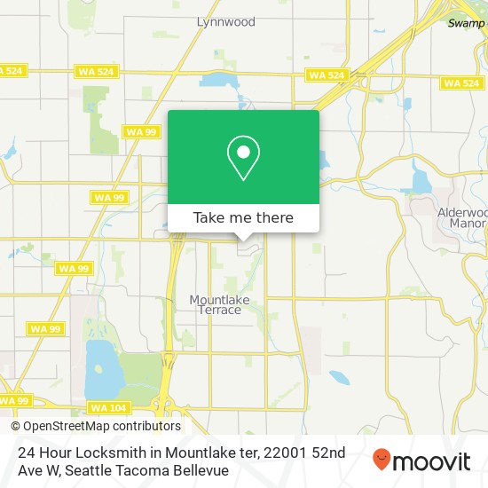 Mapa de 24 Hour Locksmith in Mountlake ter, 22001 52nd Ave W
