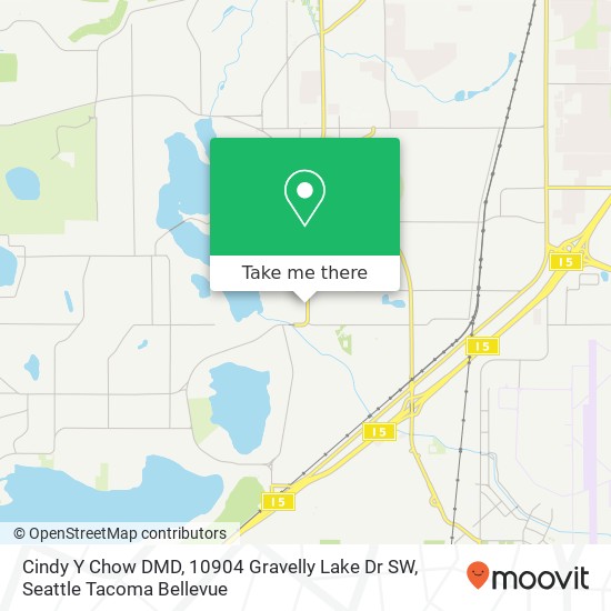 Mapa de Cindy Y Chow DMD, 10904 Gravelly Lake Dr SW