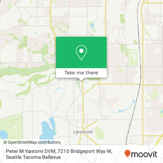 Mapa de Peter M Yantorni DVM, 7210 Bridgeport Way W