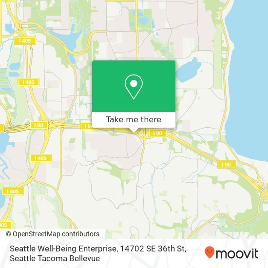 Mapa de Seattle Well-Being Enterprise, 14702 SE 36th St