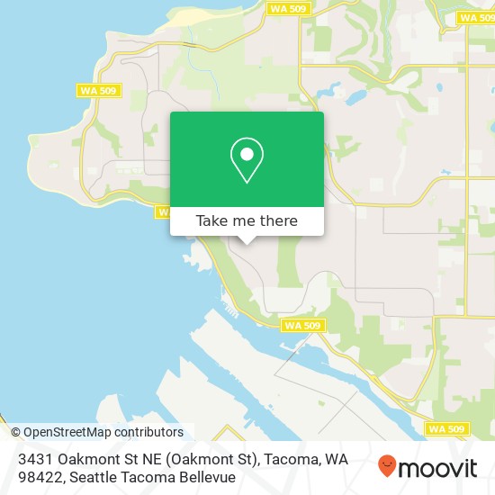 Mapa de 3431 Oakmont St NE (Oakmont St), Tacoma, WA 98422