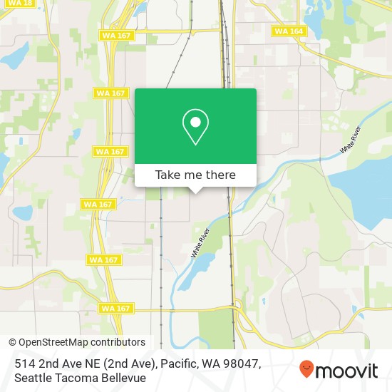 Mapa de 514 2nd Ave NE (2nd Ave), Pacific, WA 98047