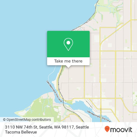 Mapa de 3110 NW 74th St, Seattle, WA 98117