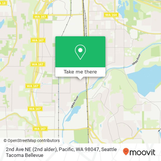 Mapa de 2nd Ave NE (2nd alder), Pacific, WA 98047