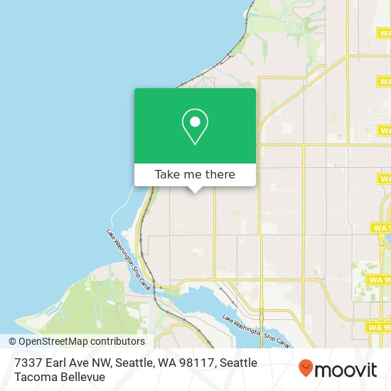 Mapa de 7337 Earl Ave NW, Seattle, WA 98117