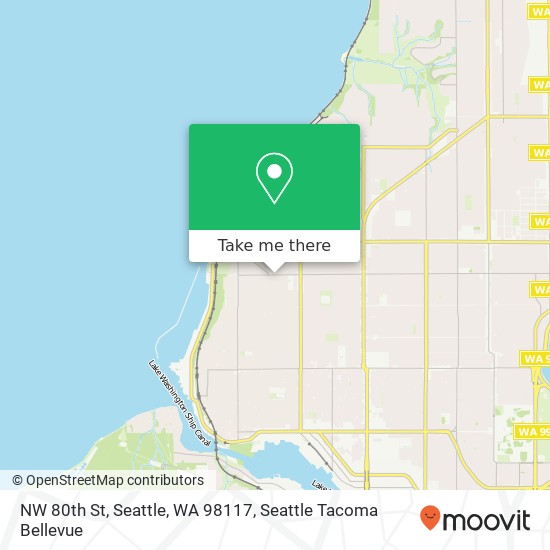 Mapa de NW 80th St, Seattle, WA 98117