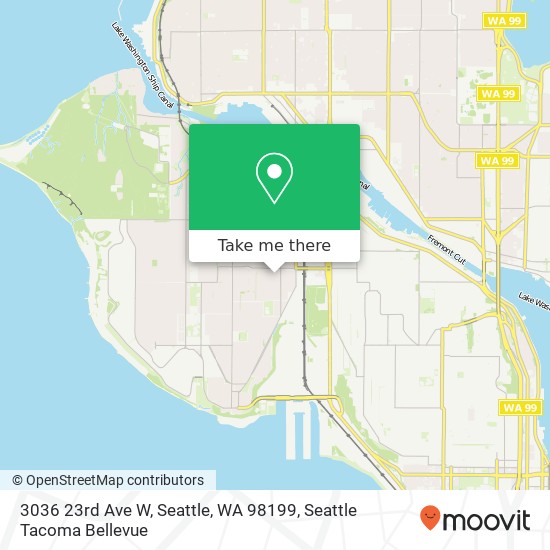 Mapa de 3036 23rd Ave W, Seattle, WA 98199