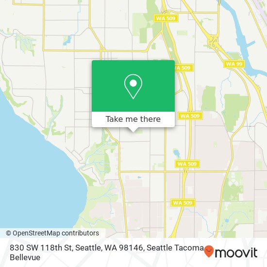 Mapa de 830 SW 118th St, Seattle, WA 98146