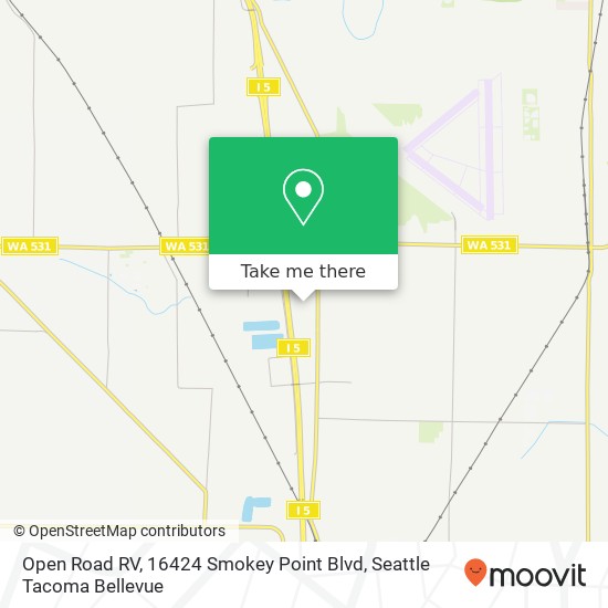 Mapa de Open Road RV, 16424 Smokey Point Blvd