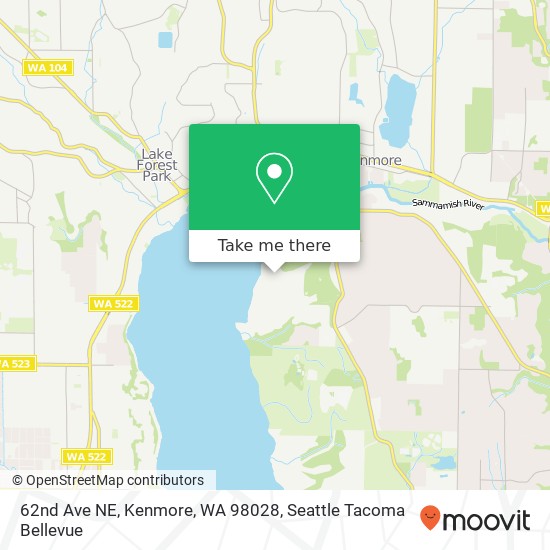 Mapa de 62nd Ave NE, Kenmore, WA 98028