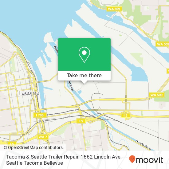 Mapa de Tacoma & Seattle Trailer Repair, 1662 Lincoln Ave