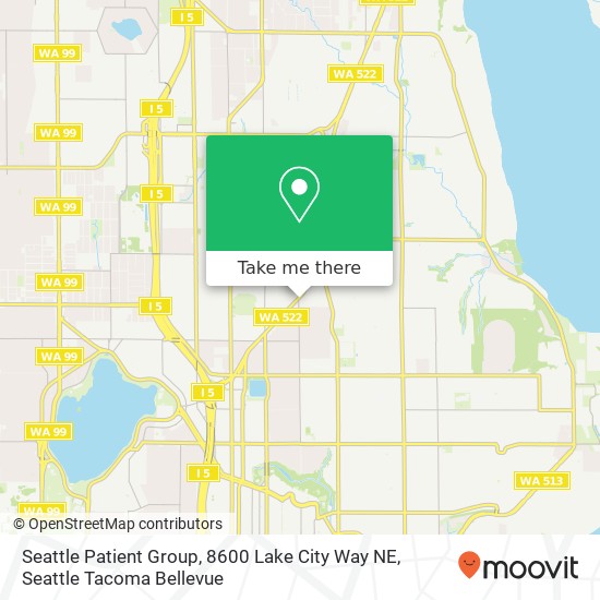 Mapa de Seattle Patient Group, 8600 Lake City Way NE