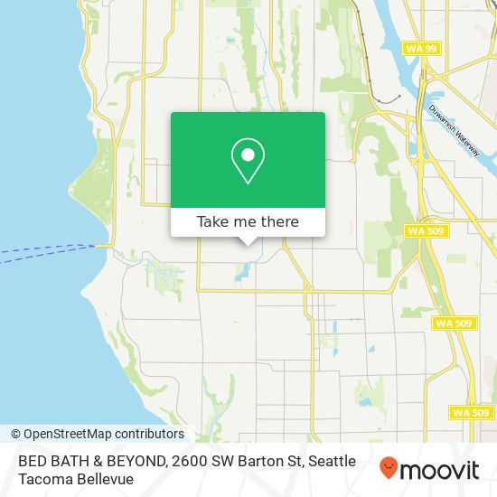 Mapa de BED BATH & BEYOND, 2600 SW Barton St