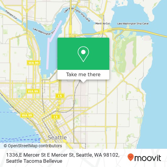Mapa de 1336,E Mercer St E Mercer St, Seattle, WA 98102