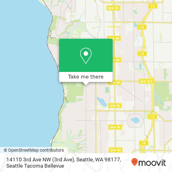 Mapa de 14110 3rd Ave NW (3rd Ave), Seattle, WA 98177