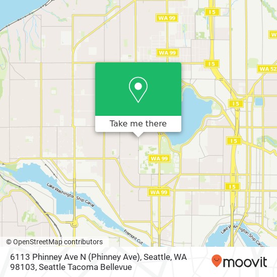 Mapa de 6113 Phinney Ave N (Phinney Ave), Seattle, WA 98103