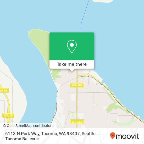 Mapa de 6113 N Park Way, Tacoma, WA 98407