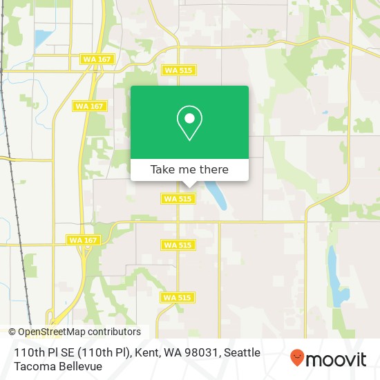 Mapa de 110th Pl SE (110th Pl), Kent, WA 98031