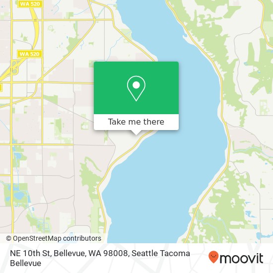 Mapa de NE 10th St, Bellevue, WA 98008