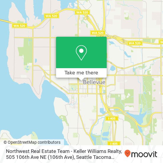 Mapa de Northwest Real Estate Team - Keller Williams Realty, 505 106th Ave NE