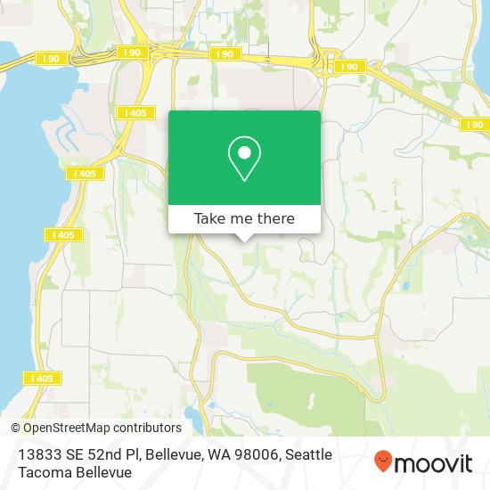 Mapa de 13833 SE 52nd Pl, Bellevue, WA 98006
